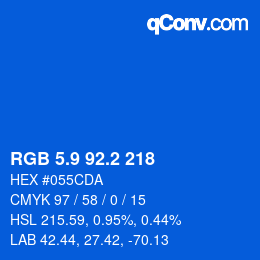 Color code: RGB 5.9 92.2 218 | qconv.com