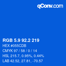 Color code: RGB 5.9 92.2 219 | qconv.com