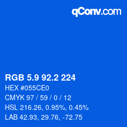 Color code: RGB 5.9 92.2 224 | qconv.com