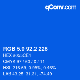 Color code: RGB 5.9 92.2 228 | qconv.com