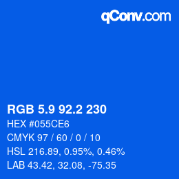 Color code: RGB 5.9 92.2 230 | qconv.com