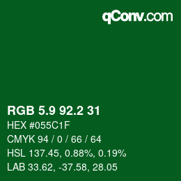カラーコード: RGB 5.9 92.2 31 | qconv.com
