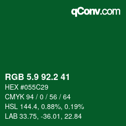 カラーコード: RGB 5.9 92.2 41 | qconv.com