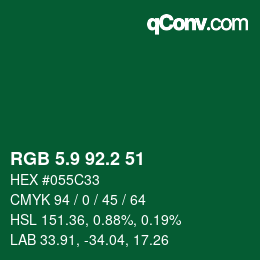 カラーコード: RGB 5.9 92.2 51 | qconv.com