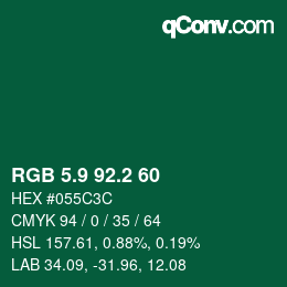 カラーコード: RGB 5.9 92.2 60 | qconv.com