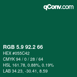 カラーコード: RGB 5.9 92.2 66 | qconv.com