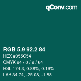Color code: RGB 5.9 92.2 84 | qconv.com