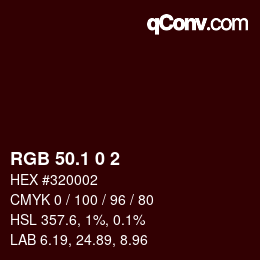カラーコード: RGB 50.1 0 2 | qconv.com