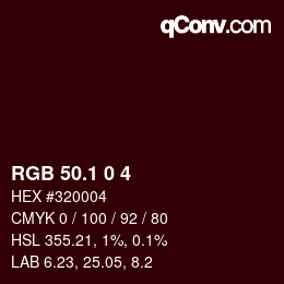 カラーコード: RGB 50.1 0 4 | qconv.com