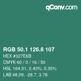 Color code: RGB 50.1 126.8 107 | qconv.com