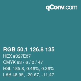 Color code: RGB 50.1 126.8 135 | qconv.com