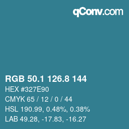 Color code: RGB 50.1 126.8 144 | qconv.com