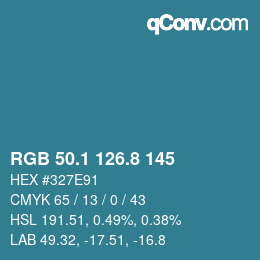 Color code: RGB 50.1 126.8 145 | qconv.com