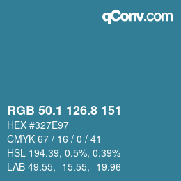 カラーコード: RGB 50.1 126.8 151 | qconv.com