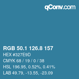 カラーコード: RGB 50.1 126.8 157 | qconv.com