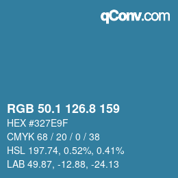Color code: RGB 50.1 126.8 159 | qconv.com