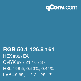 カラーコード: RGB 50.1 126.8 161 | qconv.com