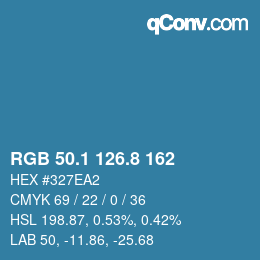 Farbcode: RGB 50.1 126.8 162 | qconv.com