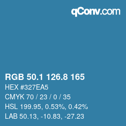 カラーコード: RGB 50.1 126.8 165 | qconv.com