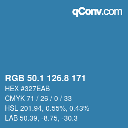カラーコード: RGB 50.1 126.8 171 | qconv.com