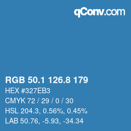 Color code: RGB 50.1 126.8 179 | qconv.com