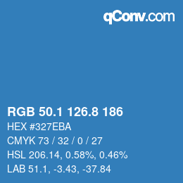 カラーコード: RGB 50.1 126.8 186 | qconv.com