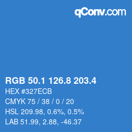 カラーコード: RGB 50.1 126.8 203.4 | qconv.com