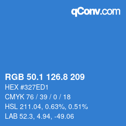 カラーコード: RGB 50.1 126.8 209 | qconv.com