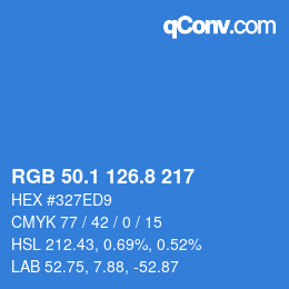 Color code: RGB 50.1 126.8 217 | qconv.com