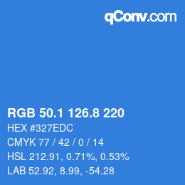 カラーコード: RGB 50.1 126.8 220 | qconv.com