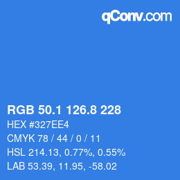 カラーコード: RGB 50.1 126.8 228 | qconv.com