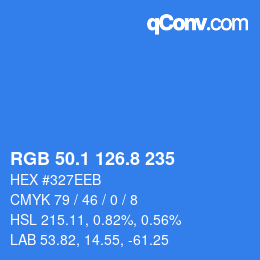 カラーコード: RGB 50.1 126.8 235 | qconv.com