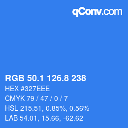 カラーコード: RGB 50.1 126.8 238 | qconv.com