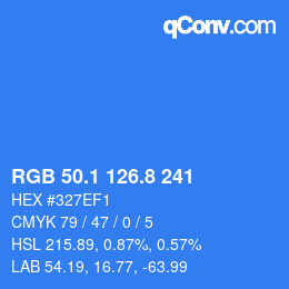 カラーコード: RGB 50.1 126.8 241 | qconv.com