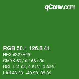 カラーコード: RGB 50.1 126.8 41 | qconv.com