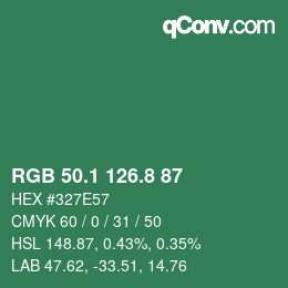 Farbcode: RGB 50.1 126.8 87 | qconv.com