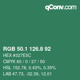 Color code: RGB 50.1 126.8 92 | qconv.com