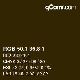 カラーコード: RGB 50.1 36.8 1 | qconv.com