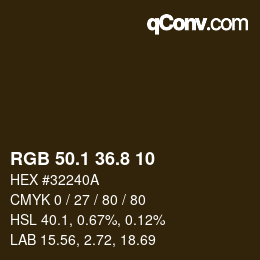 カラーコード: RGB 50.1 36.8 10 | qconv.com
