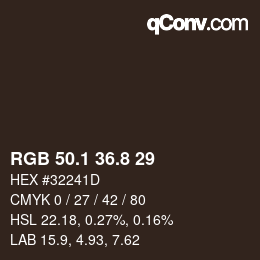 Color code: RGB 50.1 36.8 29 | qconv.com