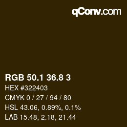 カラーコード: RGB 50.1 36.8 3 | qconv.com