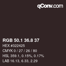 Color code: RGB 50.1 36.8 37 | qconv.com
