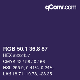 Color code: RGB 50.1 36.8 87 | qconv.com