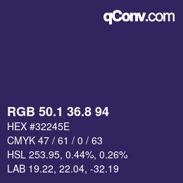 カラーコード: RGB 50.1 36.8 94 | qconv.com