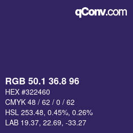 カラーコード: RGB 50.1 36.8 96 | qconv.com
