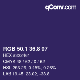 カラーコード: RGB 50.1 36.8 97 | qconv.com