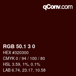 カラーコード: RGB 50.1 3 0 | qconv.com