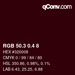 カラーコード: RGB 50.3 0.4 8 | qconv.com