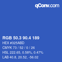 カラーコード: RGB 50.3 90.4 189 | qconv.com