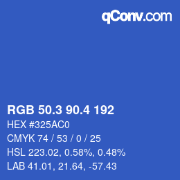 カラーコード: RGB 50.3 90.4 192 | qconv.com